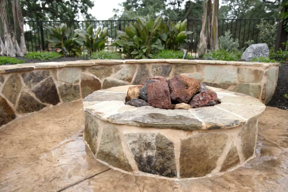 fire pit cinder block bench