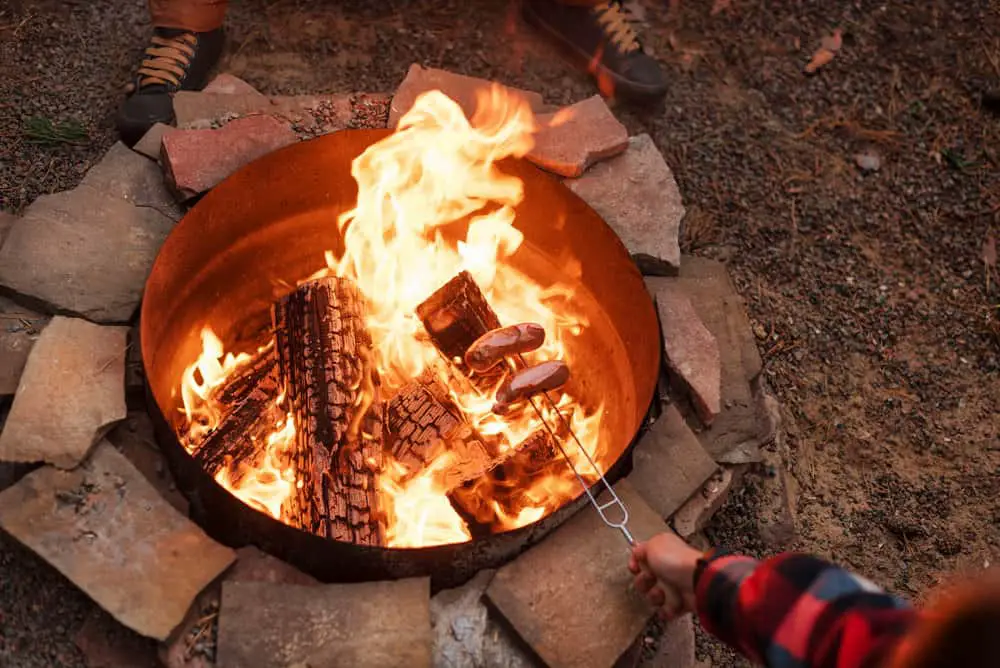 homemade cinder block fire pit