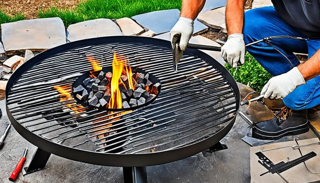 smokeless fire pit assembly