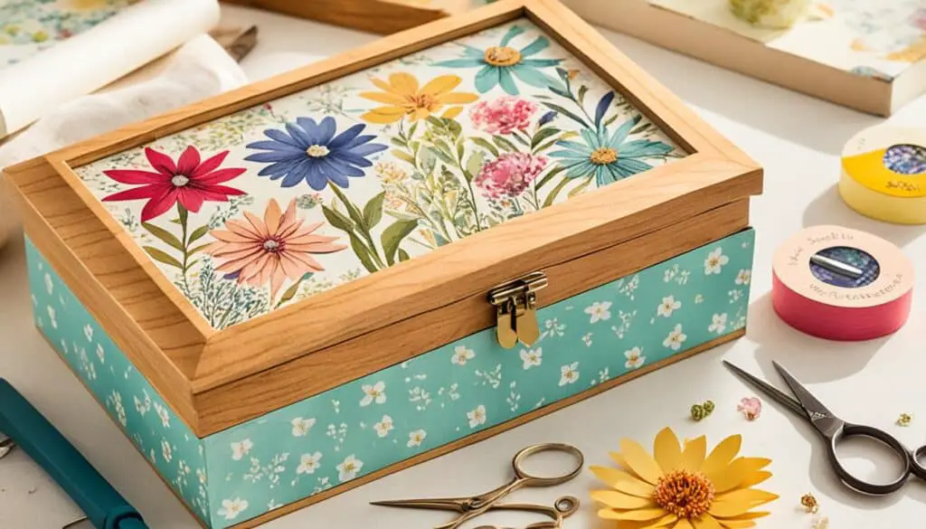 wood jewelry box decoupage