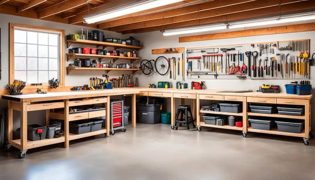 workbench with outfeed table